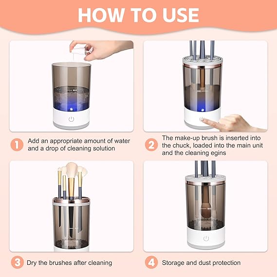 Automatic Makeup Brush Cleaner